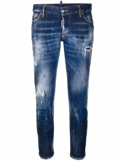 Dsquared2 jean court à effet usé