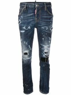 Dsquared2 jean clouté à effet usé