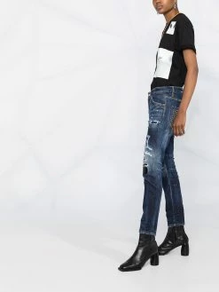 Dsquared2 jean clouté à effet usé