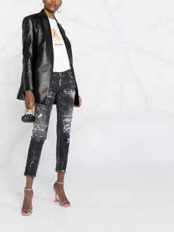 Dsquared2 jean skinny à effet usé