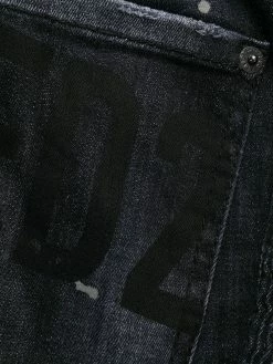 Dsquared2 jean skinny à effet usé