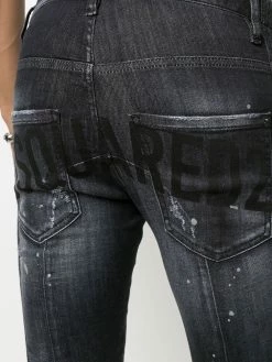 Dsquared2 jean skinny à effet usé