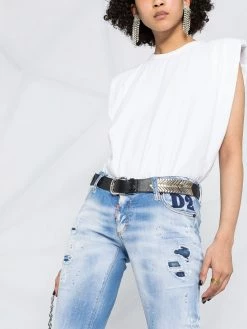 Soldes Dsquared2 Jean court à effet usé jeans courts femme 14 Dsquared2 jean court à effet usé