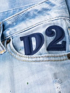 Soldes Dsquared2 Jean court à effet usé jeans courts femme 17 Dsquared2 jean court à effet usé