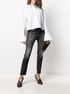 Dsquared2 jean à effet usé et patch logo