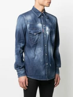 Dsquared2 chemise en denim à effet usé