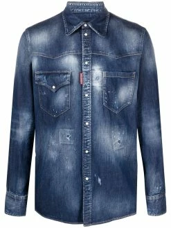 Dsquared2 chemise en denim à effet usé