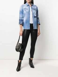 Dsquared2 chemise en jean à effet usé
