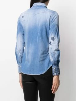 Dsquared2 chemise en jean à effet usé