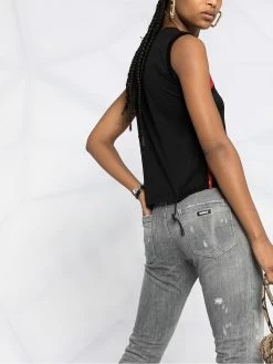 Dsquared2 jean skinny crop à effet usé