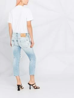 Dsquared2 jean court à effet usé