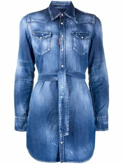 Dsquared2 chemise en jean à effet usé