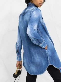 Dsquared2 chemise en jean à effet usé