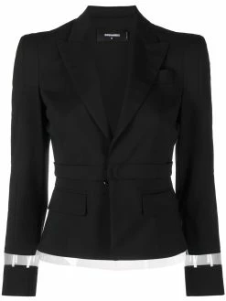 Dsquared2 blazer crop à empiècement transparent