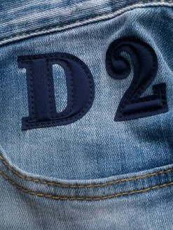 Dsquared2 jean droit à effet usé