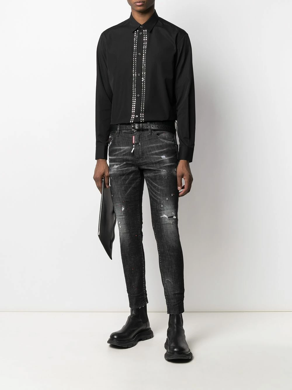 Dsquared2 Chemise à détails de clous Se Vend Bas Prix chemises homme 4 Dsquared2 chemise à détails de clous