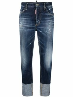 Dsquared2 jean droit à ourlet retroussé