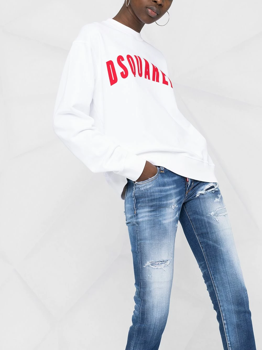 Dsquared2 qualité absolue Jean skinny à effet usé jeans skinny femme 7 Dsquared2 jean skinny à effet usé