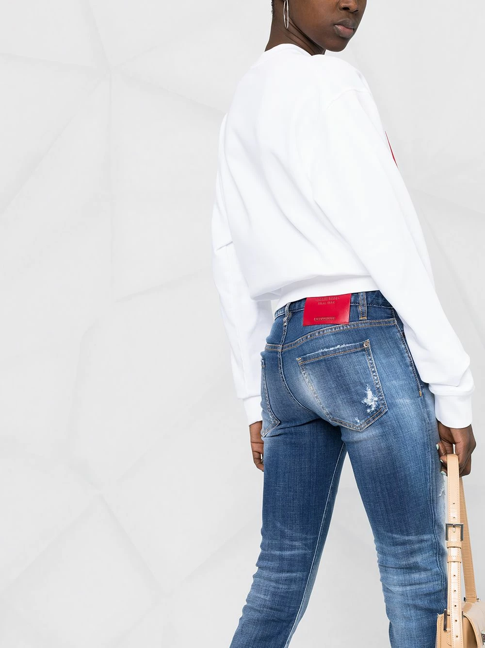 Dsquared2 qualité absolue Jean skinny à effet usé jeans skinny femme 5 Dsquared2 jean skinny à effet usé