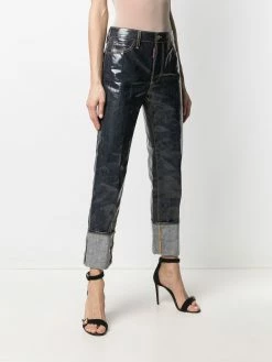 Dsquared2 jean droit à fini laminé