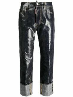 Dsquared2 jean droit à fini laminé