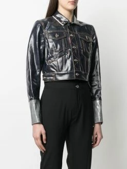 Dsquared2 veste en jean à fini enduit