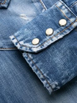 Dsquared2 chemise en jean à effet usé
