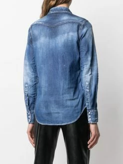 Dsquared2 chemise en jean à effet usé
