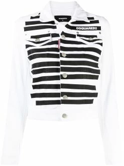 Dsquared2 veste en jean à rayures