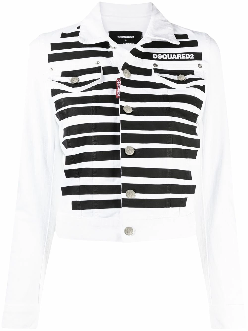 Première Qualité Dsquared2 Veste en jean à rayures vestes en jean femme 3 Dsquared2 veste en jean à rayures