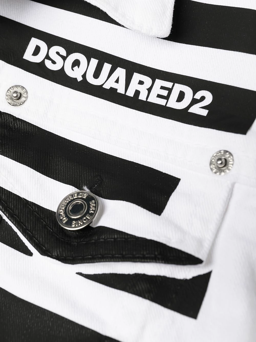 Première Qualité Dsquared2 Veste en jean à rayures vestes en jean femme 9 Dsquared2 veste en jean à rayures