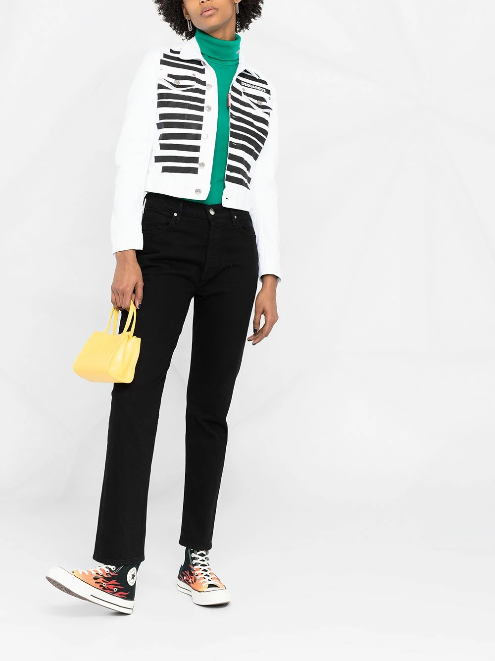 Première Qualité Dsquared2 Veste en jean à rayures vestes en jean femme 4 Dsquared2 veste en jean à rayures