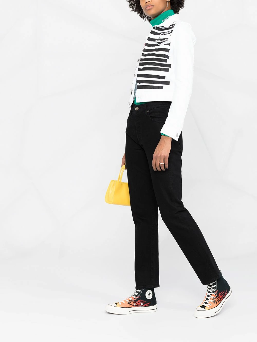 Première Qualité Dsquared2 Veste en jean à rayures vestes en jean femme 6 Dsquared2 veste en jean à rayures