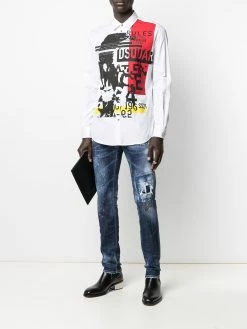 Dsquared2 jean skinny à effet usé