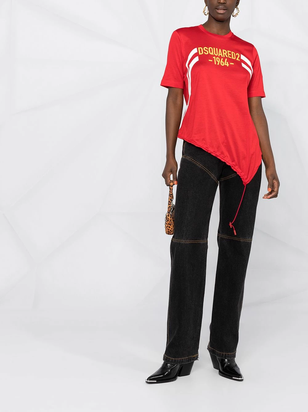 Dsquared2 T shirt à ourlet asymétrique Réduction t-shirts & jerseys femme 4 Dsquared2 t-shirt à ourlet asymétrique