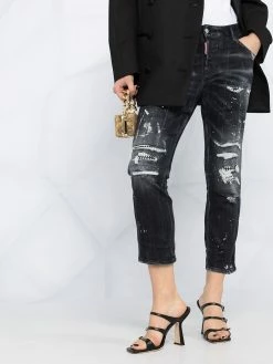 Dsquared2 jean court à effet usé