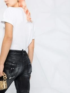 Dsquared2 jean court à effet usé