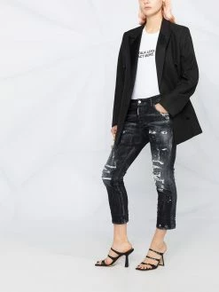 Dsquared2 jean court à effet usé