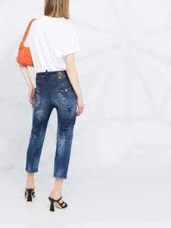 Dsquared2 jean court à effet usé