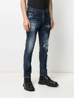Dsquared2 jean slim à effet déchiré