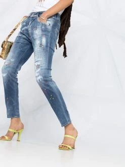 Dsquared2 jean skinny à broderies