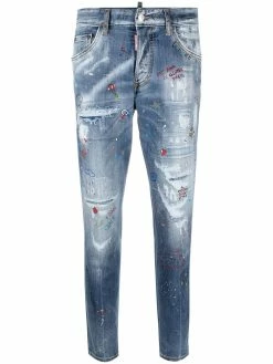 Dsquared2 jean skinny à broderies