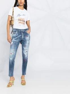 Dsquared2 jean skinny à broderies