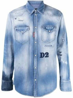 Dsquared2 chemise en denim à effet usé