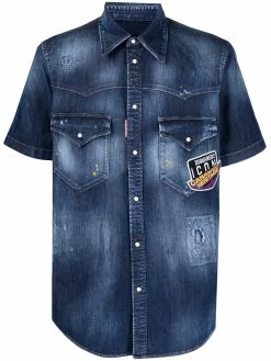 Dsquared2 chemise en jean à effet délavé