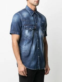 Dsquared2 chemise en jean à effet délavé