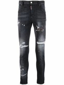 Dsquared2 jean skinny à effet usé