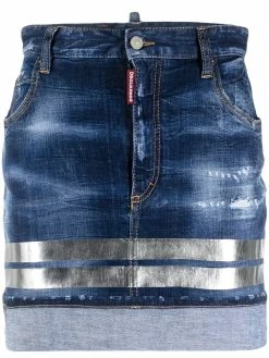 Dsquared2 minijupe en jean à rayures