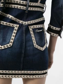 Dsquared2 robe en jean à détails de clous