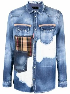 Dsquared2 chemise en jean à effet usé